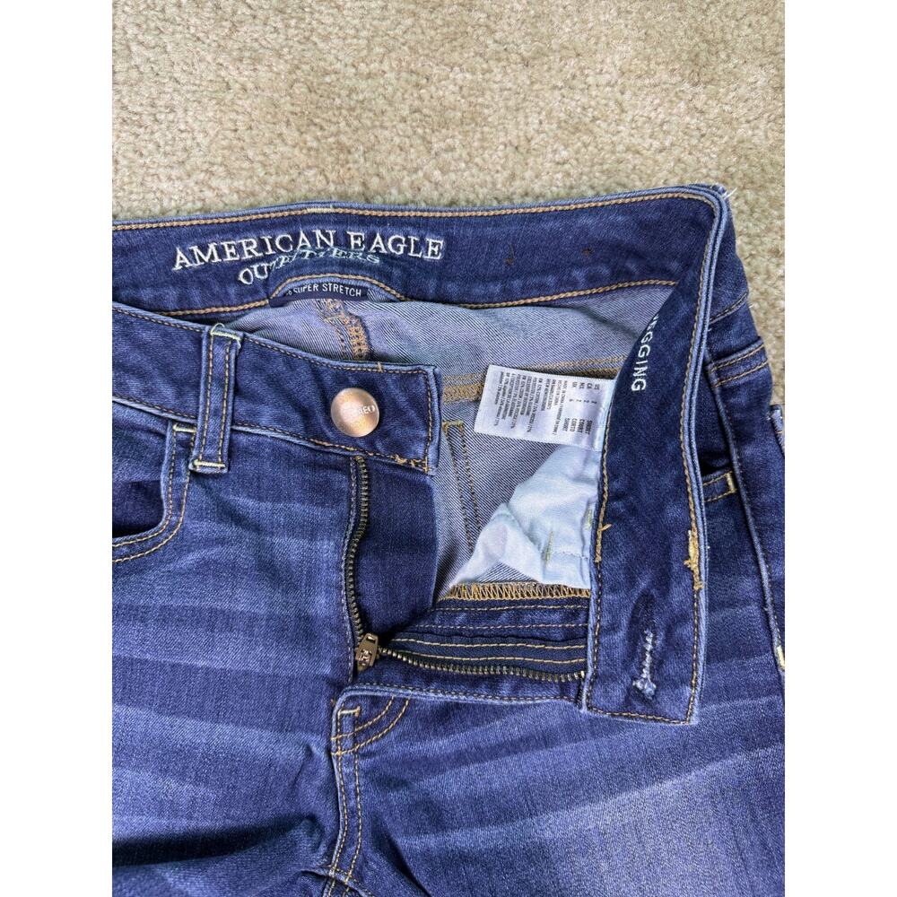 American Eagle Women Blue Super Stretch Jegging Distressed Size 2 Short C391 - Picture 3 of 16